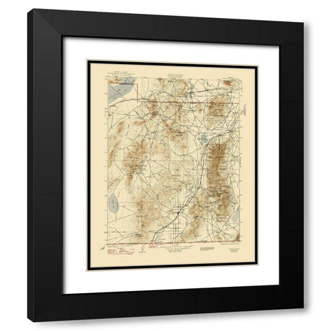 Lovelock Nevada Quad - USGS 1935 Black Modern Wood Framed Art Print with Double Matting by USGS