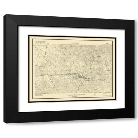 Manhattan Vicinity Nevada - USGS 1916 Black Modern Wood Framed Art Print with Double Matting by USGS