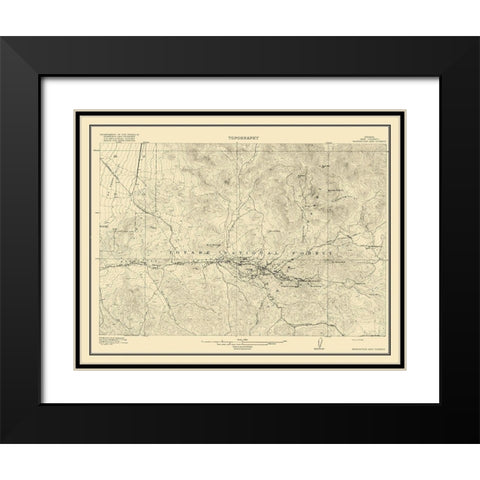 Manhattan Vicinity Nevada - USGS 1916 Black Modern Wood Framed Art Print with Double Matting by USGS