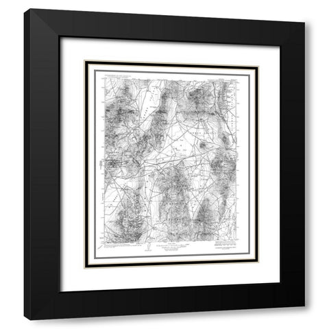 Mt Roberts Nevada Quad - USGS 1929 Black Modern Wood Framed Art Print with Double Matting by USGS