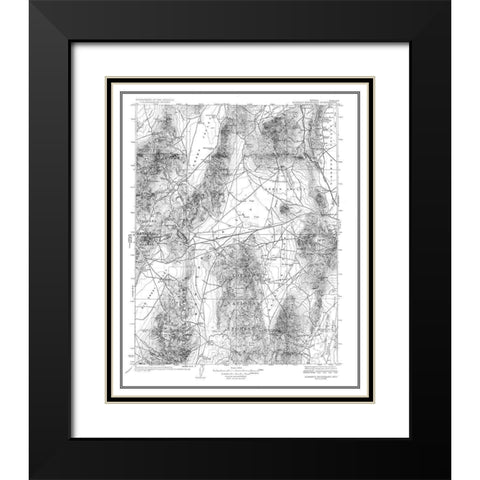 Mt Roberts Nevada Quad - USGS 1929 Black Modern Wood Framed Art Print with Double Matting by USGS