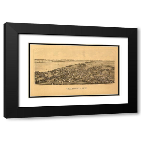 Cazenovia New York - Burleigh 1890 Black Modern Wood Framed Art Print with Double Matting by Burleigh