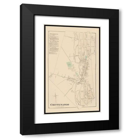 Chittenango New York Landowner - Whitman 1875 Black Modern Wood Framed Art Print with Double Matting by Whitman