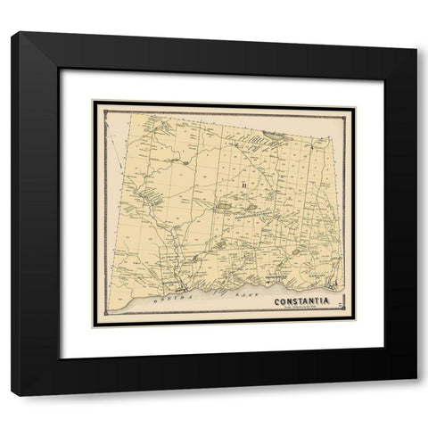 Constantia New York Landowner - Stone 1867 Black Modern Wood Framed Art Print with Double Matting by Stone