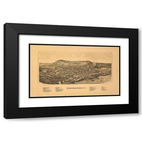 Cooperstown New York - Burleigh 1890 Black Modern Wood Framed Art Print with Double Matting by Burleigh