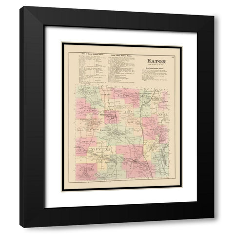 Eaton New York Landowner - Whitman 1875 Black Modern Wood Framed Art Print with Double Matting by Whitman