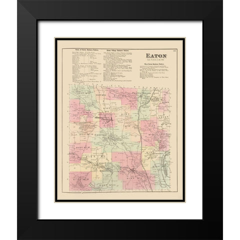 Eaton New York Landowner - Whitman 1875 Black Modern Wood Framed Art Print with Double Matting by Whitman