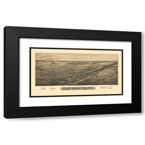 East Syracuse New York - Burleigh 1885 Black Modern Wood Framed Art Print with Double Matting by Burleigh