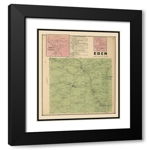 Eden New York Landowner - Stone 1866 Black Modern Wood Framed Art Print with Double Matting by Stone