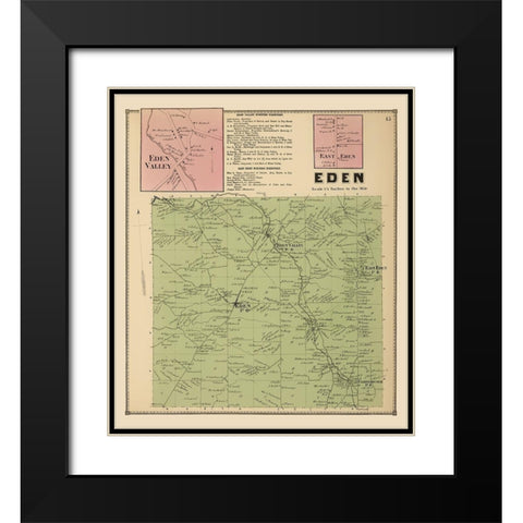 Eden New York Landowner - Stone 1866 Black Modern Wood Framed Art Print with Double Matting by Stone