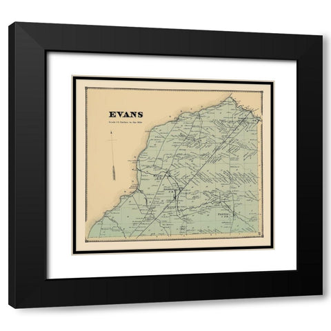 Evans New York Landowner - Stone 1866 Black Modern Wood Framed Art Print with Double Matting by Stone