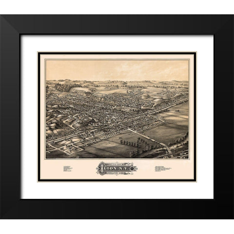 Ilion New York - Rowley 1881 Black Modern Wood Framed Art Print with Double Matting by Rowley