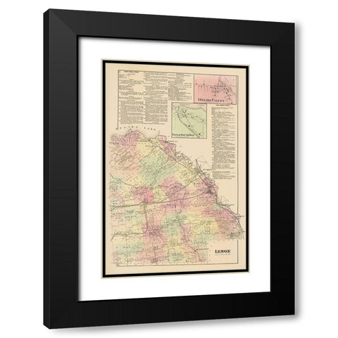 Lenox New York Landowner - Whitman 1875 Black Modern Wood Framed Art Print with Double Matting by Whitman