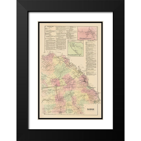 Lenox New York Landowner - Whitman 1875 Black Modern Wood Framed Art Print with Double Matting by Whitman