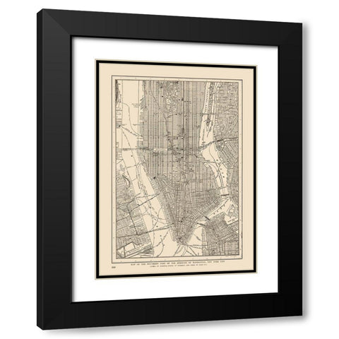 Lower Manhattan - Reynold 1921 Black Modern Wood Framed Art Print with Double Matting by Reynold