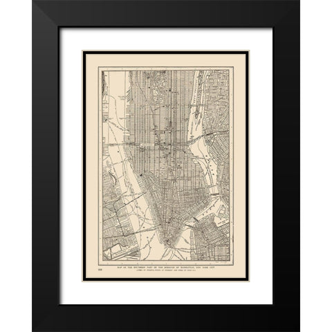 Lower Manhattan - Reynold 1921 Black Modern Wood Framed Art Print with Double Matting by Reynold