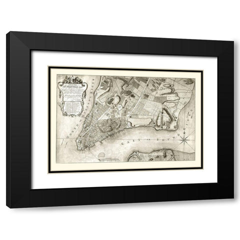 New York New York Planning - Ratzen 1767 Black Modern Wood Framed Art Print with Double Matting by Ratzen