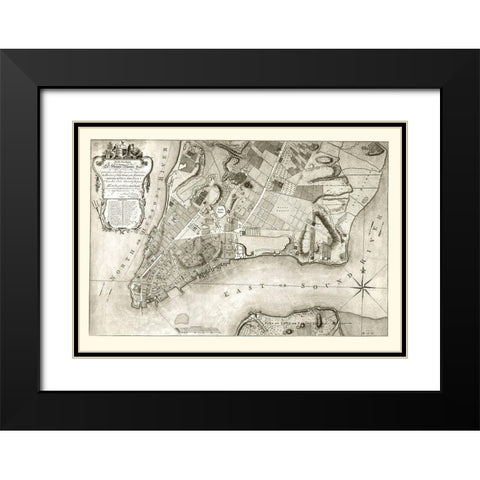 New York New York Planning - Ratzen 1767 Black Modern Wood Framed Art Print with Double Matting by Ratzen