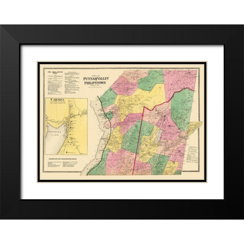 Putnum Valley, Phillipstown New York Landowner Black Modern Wood Framed Art Print with Double Matting by Beers