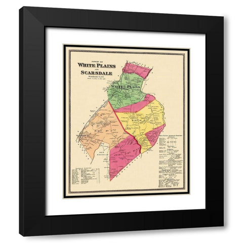 White Plains, Scarsdale New York Landowner Black Modern Wood Framed Art Print with Double Matting by Beers