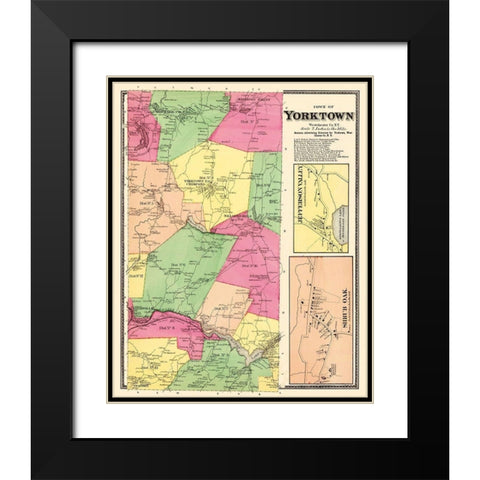 Yorktown New York Landowner - Beers 1868 Black Modern Wood Framed Art Print with Double Matting by Beers