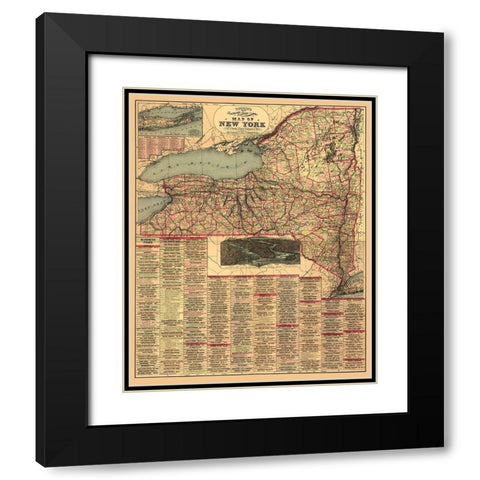 New York -1898 Black Modern Wood Framed Art Print with Double Matting by Unknown