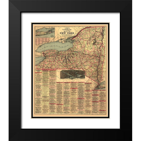 New York -1898 Black Modern Wood Framed Art Print with Double Matting by Unknown