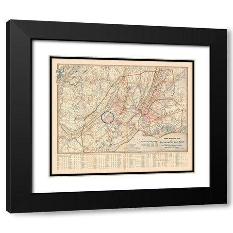 New York -1895 Black Modern Wood Framed Art Print with Double Matting by Unknown