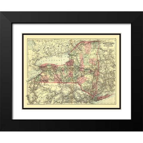 New York - Asher 1871 Black Modern Wood Framed Art Print with Double Matting by Asher