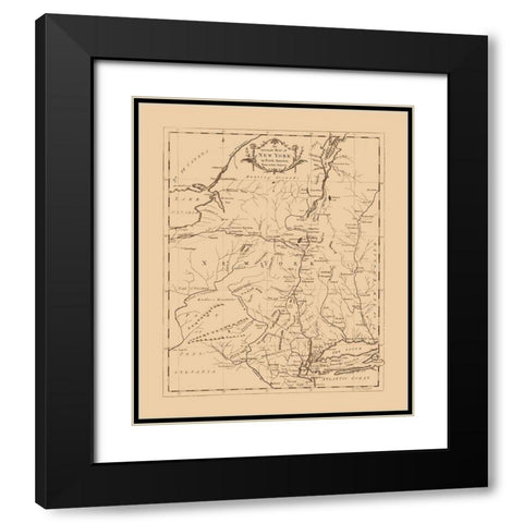 New York -1780 Black Modern Wood Framed Art Print with Double Matting by Unknown