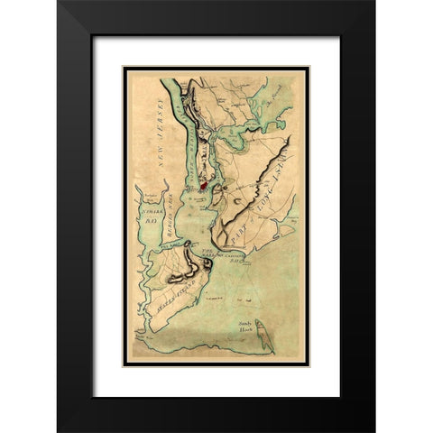 New York -1780 Black Modern Wood Framed Art Print with Double Matting by Unknown