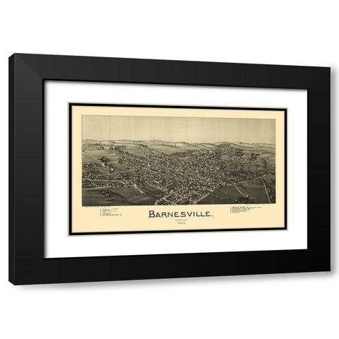 Barnesville Ohio - Fowler 1899 Black Modern Wood Framed Art Print with Double Matting by Fowler