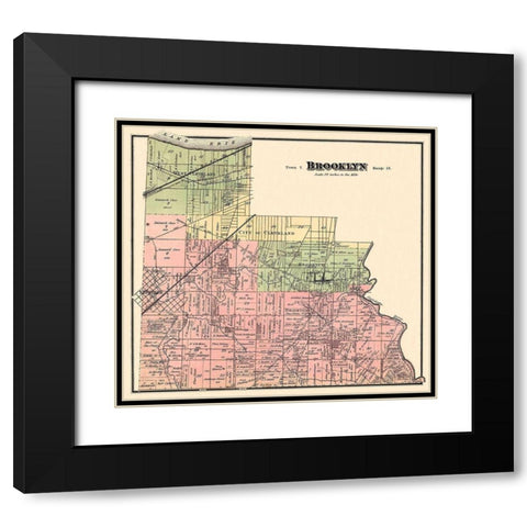 Brooklyn Ohio Landowner - Titus 1876 Black Modern Wood Framed Art Print with Double Matting by Titus