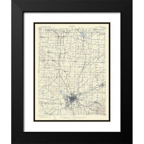 Canton Ohio Quad - USGS 1903 Black Modern Wood Framed Art Print with Double Matting by USGS