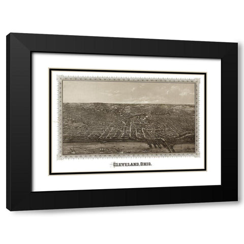 Cleveland Ohio - Vogt 1887 Black Modern Wood Framed Art Print with Double Matting by Vogt