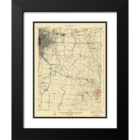 Coloumbus East Ohio Quad - USGS 1925 Black Modern Wood Framed Art Print with Double Matting by USGS