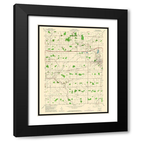 Delta Ohio Quad - USGS 1960 Black Modern Wood Framed Art Print with Double Matting by USGS