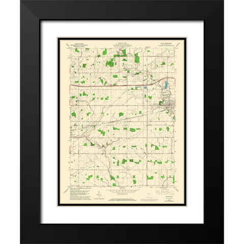 Delta Ohio Quad - USGS 1960 Black Modern Wood Framed Art Print with Double Matting by USGS