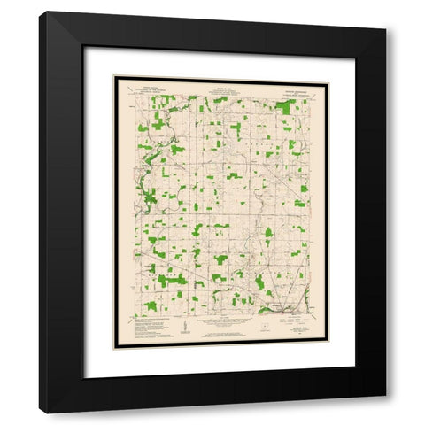 Denmark Ohio Quad - USGS 1961 Black Modern Wood Framed Art Print with Double Matting by USGS
