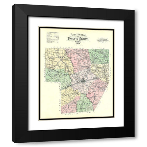 Fayette Ohio - Dunham 1913 Black Modern Wood Framed Art Print with Double Matting by Dunham