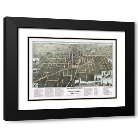 Galion Ohio - Smith 1891 Black Modern Wood Framed Art Print with Double Matting by Smith