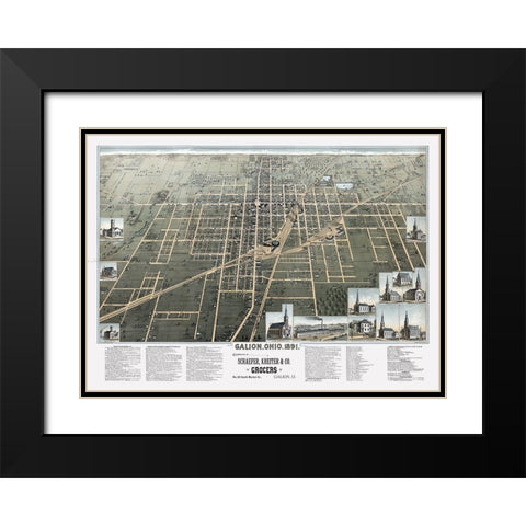 Galion Ohio - Smith 1891 Black Modern Wood Framed Art Print with Double Matting by Smith