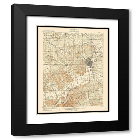 Hamilton Ohio Quad - USGS 1905 Black Modern Wood Framed Art Print with Double Matting by USGS