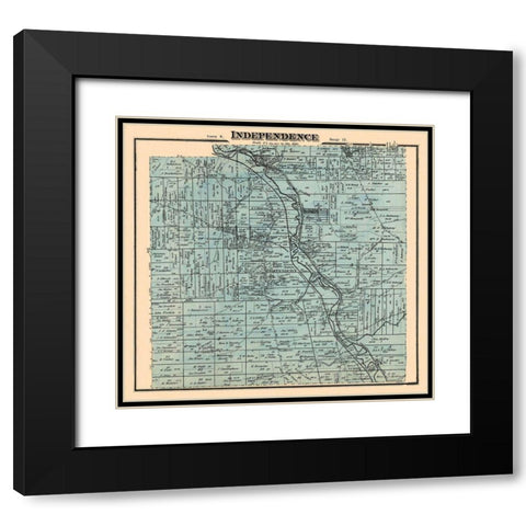 Independence Ohio Landowner - Titus 1874 Black Modern Wood Framed Art Print with Double Matting by Titus