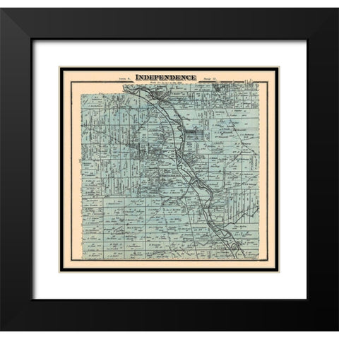 Independence Ohio Landowner - Titus 1874 Black Modern Wood Framed Art Print with Double Matting by Titus