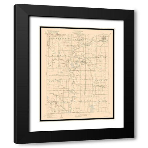 Jefferson Ohio Quad - USGS 1907 Black Modern Wood Framed Art Print with Double Matting by USGS