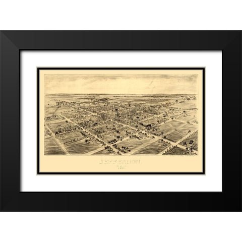 Jefferson Ohio - Fowler 1901 Black Modern Wood Framed Art Print with Double Matting by Fowler