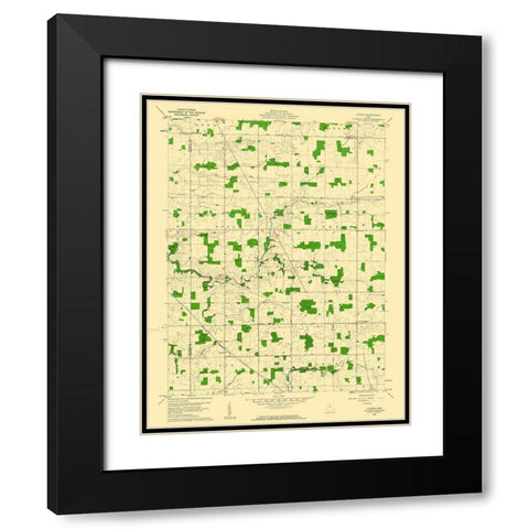 Lykens Ohio Quad - USGS 1960 Black Modern Wood Framed Art Print with Double Matting by USGS