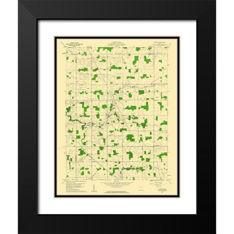 Lykens Ohio Quad - USGS 1960 Black Modern Wood Framed Art Print with Double Matting by USGS