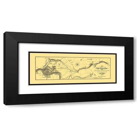 Marietta and Cincinnati Railroad - Jenney 1860 Black Modern Wood Framed Art Print with Double Matting by Jenney
